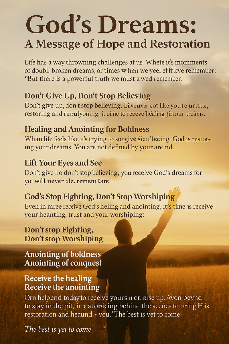 God's Dreams: A Message of Hope and Restoration